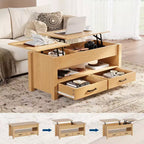 Table basse en bois - Table basse réglable, Table basse réglable en hauteur, Table basse moderne, Table basse élégante