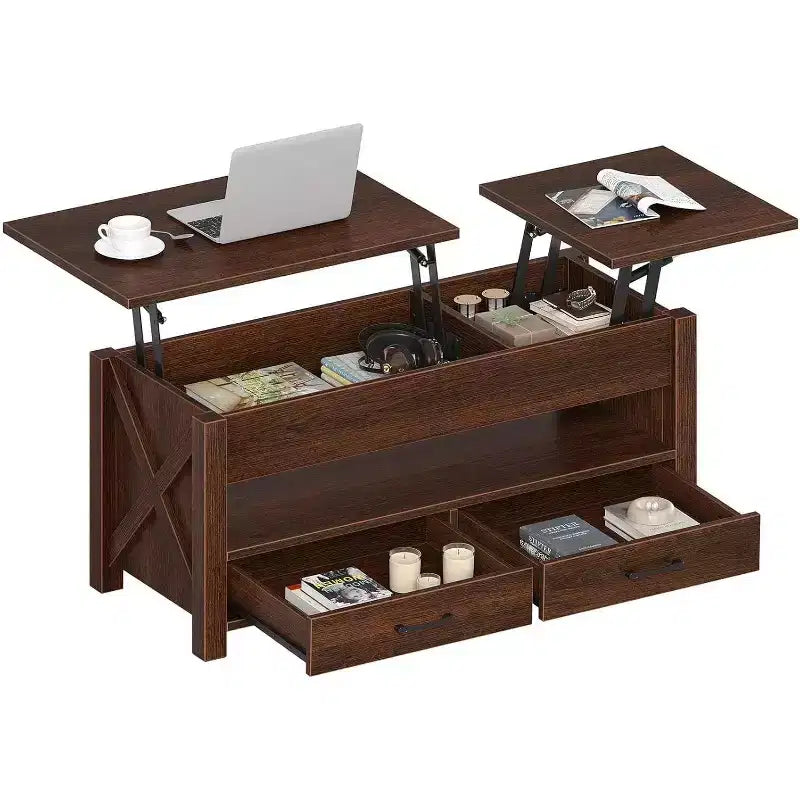 Table basse en bois - Table basse réglable, Table basse réglable en hauteur, Table basse moderne, Table basse élégante