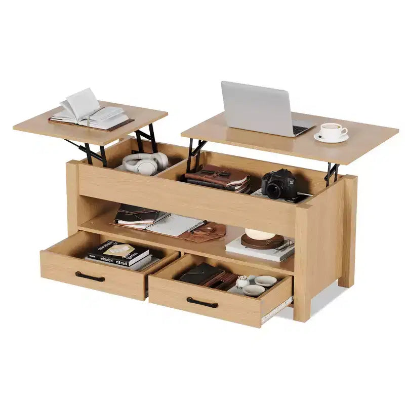 Table basse en bois - Table basse réglable, Table basse réglable en hauteur, Table basse moderne, Table basse élégante