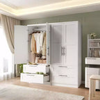 Armoire de chambre moderne en bois, armoire de rangement autoportante avec porte et étagères, montage facile, pour chambre, buanderie