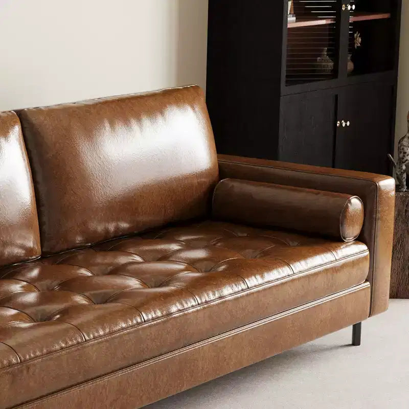 Canapé Vintage Haut de Gamme Mid-Century Modern Luck Live 80.31 en Cuir Huilé et Ciré avec Cadre Solide pour Salon