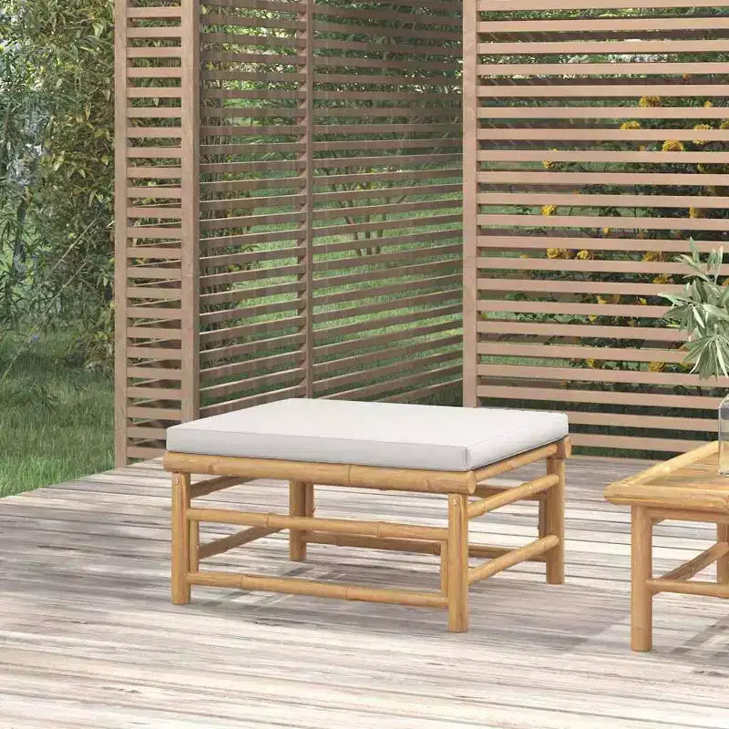 vidaXL Repose-pieds de jardin gris clair bambou moyen modulaire