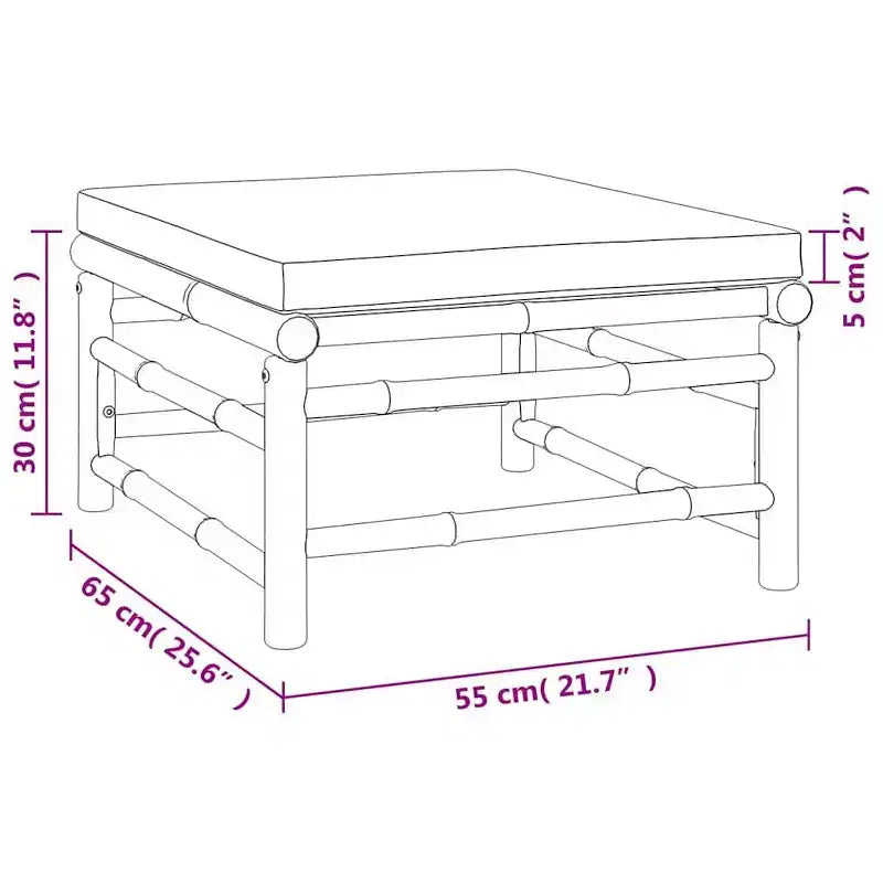 vidaXL Repose-pieds de jardin gris clair bambou moyen modulaire