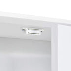 Armoire murale de salle de bain VECELO avec portes en verre en croix, armoire à pharmacie à double rangement avec étagère ouverte pour salle de bain/cuisine, blanche