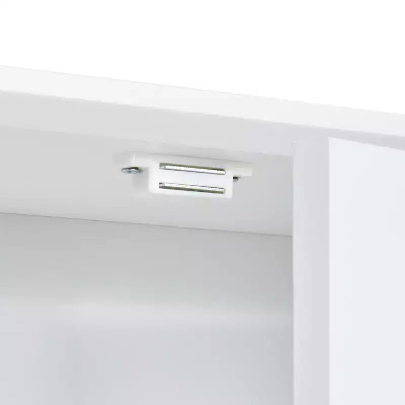 Armoire murale de salle de bain VECELO avec portes en verre en croix, armoire à pharmacie à double rangement avec étagère ouverte pour salle de bain/cuisine, blanche