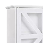 Armoire murale de salle de bain VECELO avec portes en verre en croix, armoire à pharmacie à double rangement avec étagère ouverte pour salle de bain/cuisine, blanche