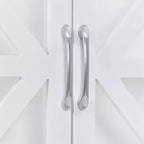 Armoire murale de salle de bain VECELO avec portes en verre en croix, armoire à pharmacie à double rangement avec étagère ouverte pour salle de bain/cuisine, blanche