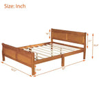 Lit plateforme moderne Luxystar en bois de taille Queen avec tête de lit