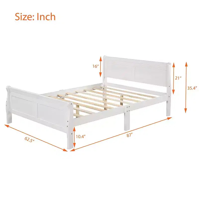 Lit plateforme moderne Luxystar en bois de taille Queen avec tête de lit