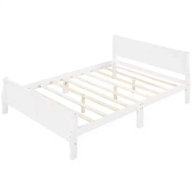 Lit plateforme moderne Luxystar en bois de taille Queen avec tête de lit