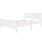 Lit plateforme moderne Luxystar en bois de taille Queen avec tête de lit