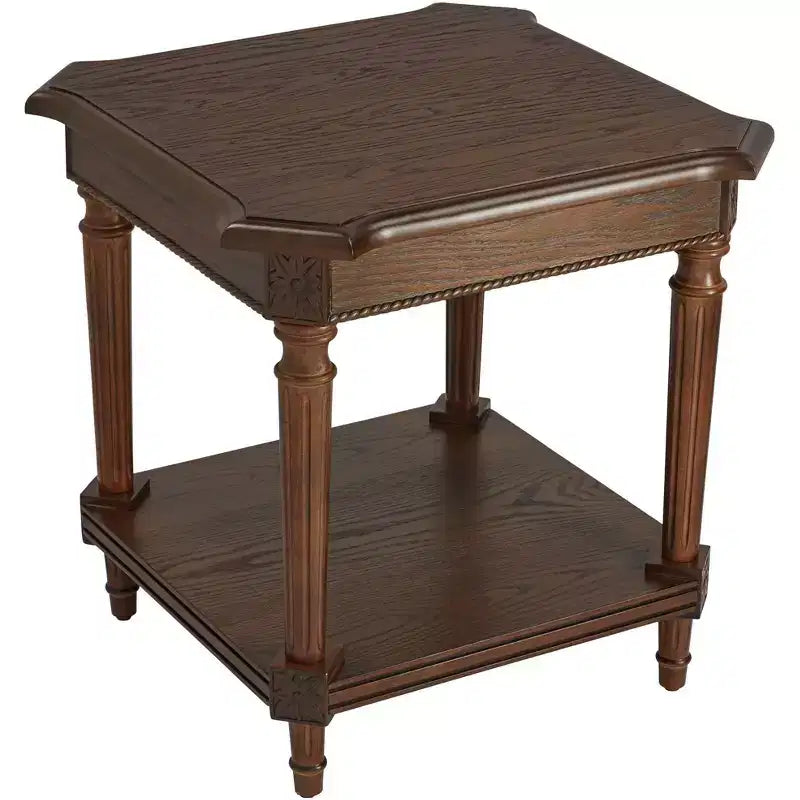 Table d'appoint carrée Regency Hill Pullman 22" en bois de noyer vieilli