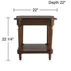 Table d'appoint carrée Regency Hill Pullman 22" en bois de noyer vieilli