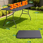 Table pliante FDW de 5,9 pieds, table en plastique portable avec poignée de transport, parfaite pour l'intérieur, l'extérieur, les fêtes, les dîners, les mariages, les événements, le camping
