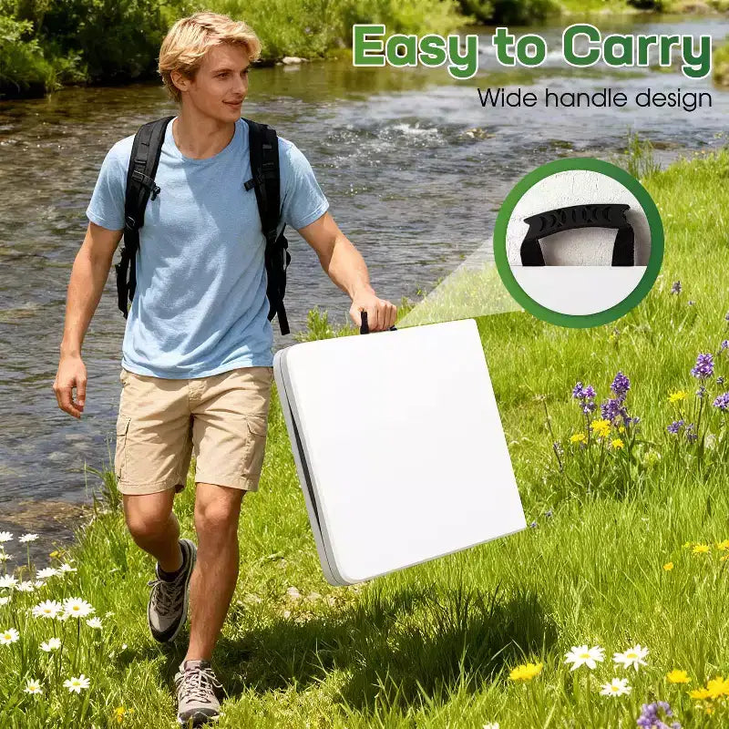 Table pliante FDW de 5,9 pieds, table en plastique portable avec poignée de transport, parfaite pour l'intérieur, l'extérieur, les fêtes, les dîners, les mariages, les événements, le camping