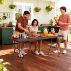 Table pliante FDW de 5,9 pieds, table en plastique portable avec poignée de transport, parfaite pour l'intérieur, l'extérieur, les fêtes, les dîners, les mariages, les événements, le camping