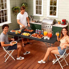 Table pliante FDW de 5,9 pieds, table en plastique portable avec poignée de transport, parfaite pour l'intérieur, l'extérieur, les fêtes, les dîners, les mariages, les événements, le camping