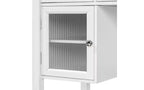 Coiffeuse minimaliste de 44,4 pouces avec miroir, 5 tiroirs, armoire latérale et tabouret assorti pour chambre à coucher, finition blanche