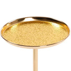 Table d'appoint 2P Or Réglable en Marbre, Table à Thé Martini avec Plateau Métallique et Piédestal en Marbre Naturel pour Présentation et Rangement