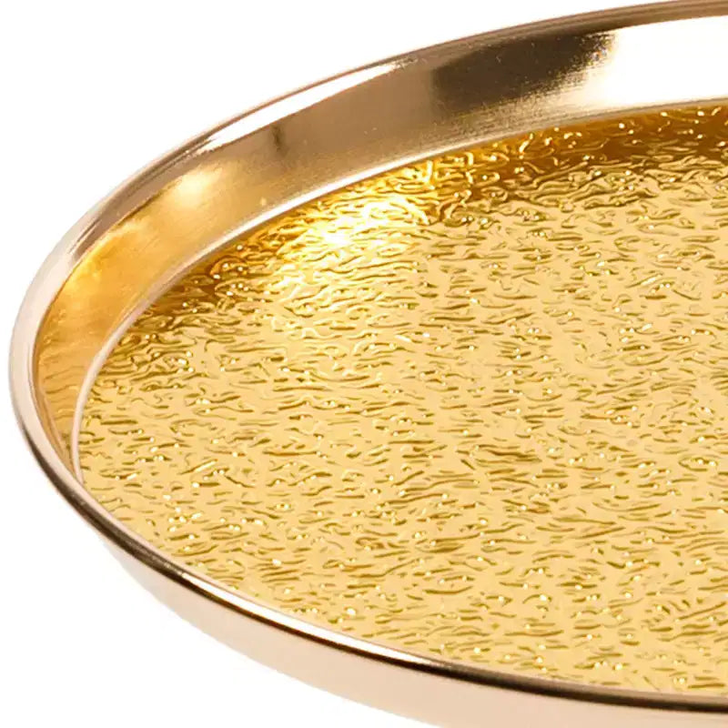 Table d'appoint 2P Or Réglable en Marbre, Table à Thé Martini avec Plateau Métallique et Piédestal en Marbre Naturel pour Présentation et Rangement