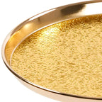 Table d'appoint 2P Or Réglable en Marbre, Table à Thé Martini avec Plateau Métallique et Piédestal en Marbre Naturel pour Présentation et Rangement