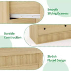 Commode à 7 tiroirs pour chambre à coucher, 137 cm de large, en bois, organiseur de rangement de style Mid-Century moderne, meuble TV de style ferme pour entrée