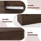 Commode à 7 tiroirs pour chambre à coucher, 137 cm de large, en bois, organiseur de rangement de style Mid-Century moderne, meuble TV de style ferme pour entrée