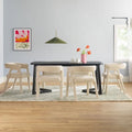 Table de salle à manger en bois massif avec chaises entièrement rembourrées