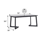 Table de salle à manger en bois massif avec chaises entièrement rembourrées