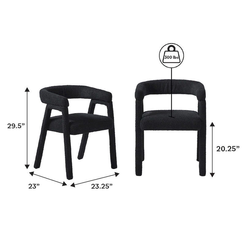 Table de salle à manger en bois massif avec chaises entièrement rembourrées