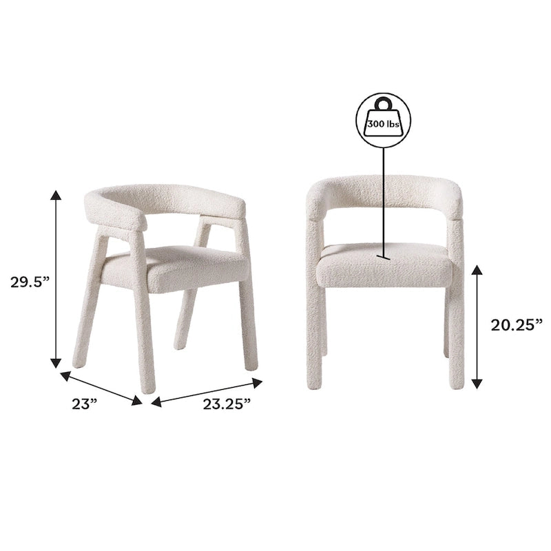 Table de salle à manger en bois massif avec chaises entièrement rembourrées