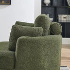 Fauteuil pivotant moderne vert 52 avec pouf de rangement
