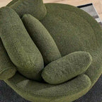 Fauteuil pivotant moderne vert 52 avec pouf de rangement