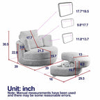 Fauteuil pivotant moderne vert 52 avec pouf de rangement