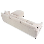 Canapé d'angle spacieux 4 places beige 107,87 avec pouf mobile, coussins amovibles et rangement pratique dans les accoudoirs
