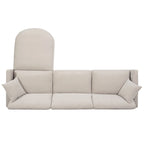 Canapé d'angle spacieux 4 places beige 107,87 avec pouf mobile, coussins amovibles et rangement pratique dans les accoudoirs