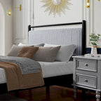 Christopher Knight Home Lit plateforme double en bois avec tête de lit moelleuse
