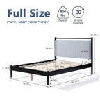 Christopher Knight Home Lit plateforme double en bois avec tête de lit moelleuse