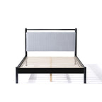 Christopher Knight Home Lit plateforme double en bois avec tête de lit moelleuse