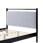 Christopher Knight Home Lit plateforme double en bois avec tête de lit moelleuse