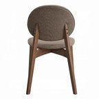 Lot de 2 chaises de salle à manger Hamza, Lin Marron Clair, Bois d'Hévéa Noyer