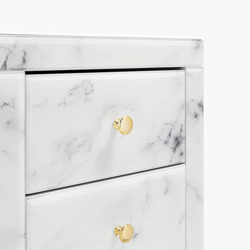 Table de chevet moderne en marbreTable de chevet en verre trempé à 3 tiroirs, meuble de rangementTable d'appoint de canapé minimaliste et pratique