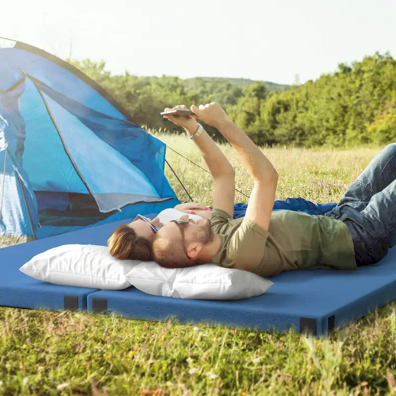 Matelas de camping Goplus en mousse à mémoire de forme avec sac de voyage antidérapant – Voir les détails
