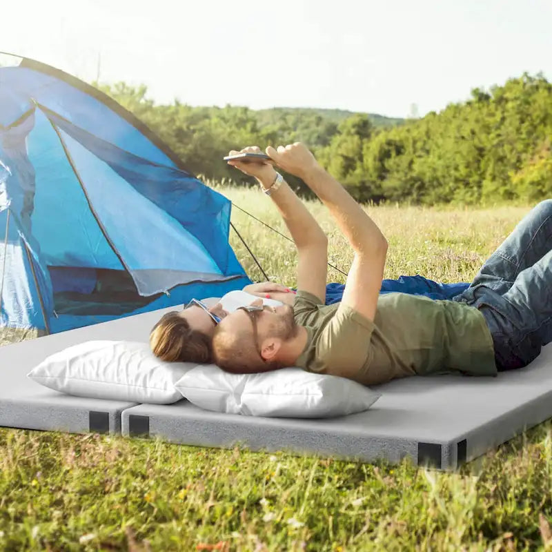 Matelas de camping Goplus en mousse à mémoire de forme avec sac de voyage antidérapant – Voir les détails