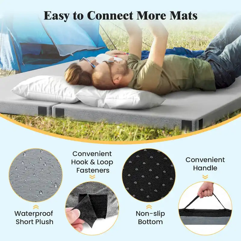 Matelas de camping Goplus en mousse à mémoire de forme avec sac de voyage antidérapant – Voir les détails