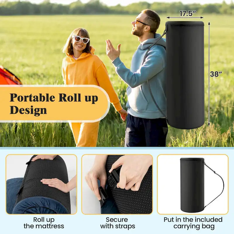 Matelas de camping Goplus en mousse à mémoire de forme avec sac de voyage antidérapant – Voir les détails