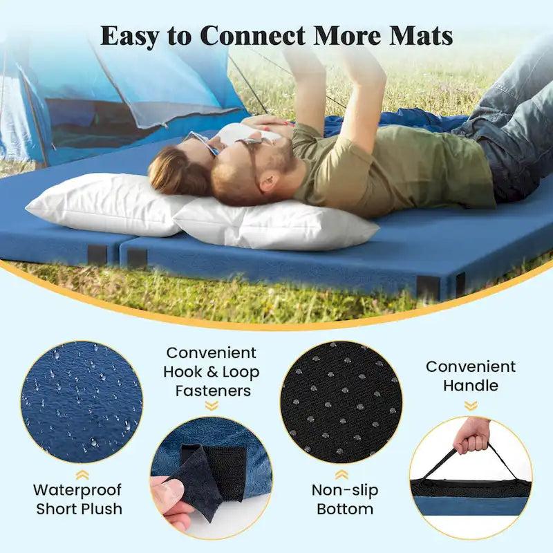 Matelas de camping Goplus en mousse à mémoire de forme avec sac de voyage antidérapant – Voir les détails