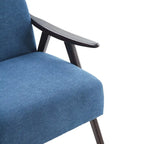 Fauteuil rembourré Mid-Century 27.7 avec cadre en bois massif et repose-pieds