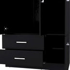 18.7 Armoire moderne à quatre portes avec tringle, deux tiroirs et 6 étagères