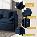 Canapé 2 places oversize en chenille avec combo DIY et poches de rangement